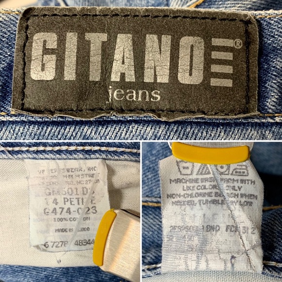 Vintage 80s Gitano Distressed Mom Jeans High Waist Tapered Leg 14 Petite 32"x29" - Picture 10 of 11
